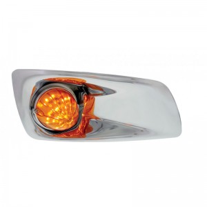 19 Amber Led Kenworth T660 Passenger Front Bumper Single Function Watermelon Style Light - Amber Lens