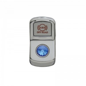 Chrome Plastic "Abs Off Road" Rocker Switch Cover W/ Diamond - Blue