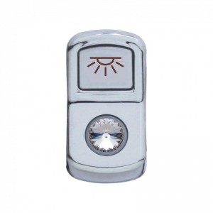 Chrome Plastic "Cab Light" Rocker Switch Cover W/ Diamond - Clear