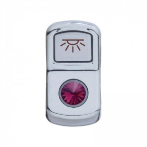 Chrome Plastic "Cab Light" Rocker Switch Cover W/ Diamond - Purple