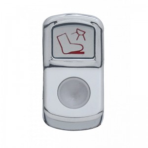 Chrome Plastic "Floor Light" Rocker Switch Cover - Indented