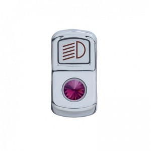 Chrome Plastic "Headlight" Rocker Switch Cover W/ Diamond - Purple