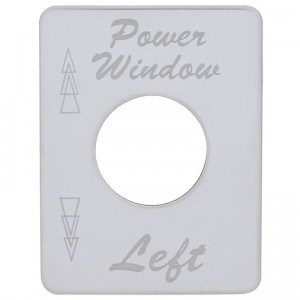 Stainless Steel Peterbilt Switch Plate - Power Window (Left)