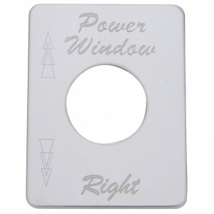 Stainless Steel Peterbilt Switch Plate - Power Window (Right)