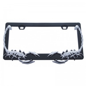 Chrome Designer License Frame - Scorpion