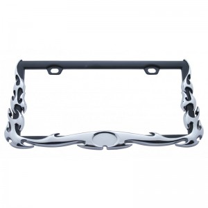 Chrome Designer License Frame - Flame