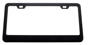 Black Plain Wide Bottom License Frame - 2 Holes