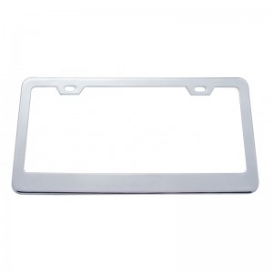 Chrome Plain 1 1/16" Wide Bottom License Frame - 2 Holes