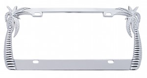 Chrome Palm Tree License Frame - Up Style
