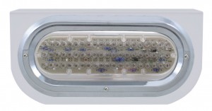 Stainless Steel Light Bracket W/ 60 Red Led Oval Light W/ Visor - Clear Lens
