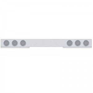 Chrome 1 Piece Rear Light Bar W/ Six 36 Red Led 4" Economy Light W/ Visor - Clear Lens