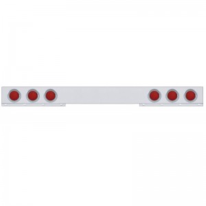 Stainless Steel 1 Piece Rear Light Bar W/ Six 36 Red Led 4" Economy Light W/ Visor - Red Lens