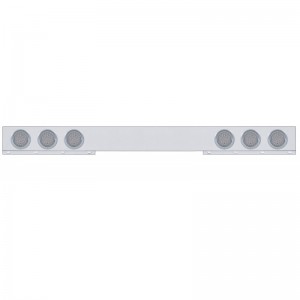 Stainless Steel 1 Piece Rear Light Bar W/ Six 36 Red Led 4" Economy Light W/ Visor - Clear Lens