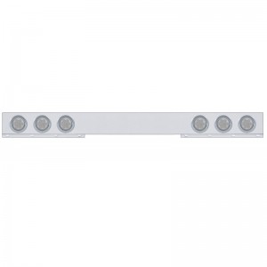 Chrome 1 Piece Rear Light Bar W/ Six 7 Red Led 4" Economy Light W/ Visor - Clear Lens