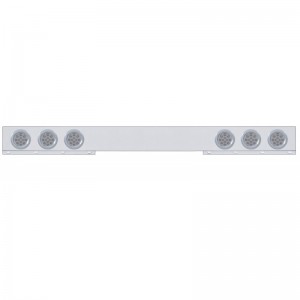 Chrome Rear Light Bar W/ Six 12 Red Led 4" Reflector Light W/ Bezel - Clear Lens