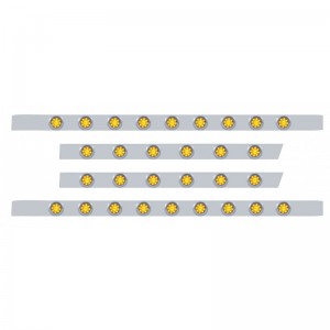 S.S. Peterbilt63" Sleeper Light Panel With Thirty 9 Amber Led 2" Beehive Light With Visor - Amber Lens
