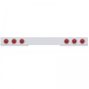 Chrome 1 Piece Rear Light Bar W/ Six 7 Red Led 4" Economy Light W/ Bezel - Red Lens