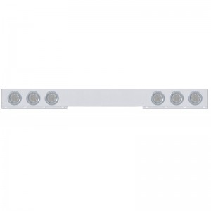 Stainless Steel 1 Piece Rear Light Bar W/ Six 7 Red Led 4" Economy Light W/ Bezel - Clear Lens
