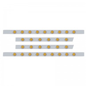 S.S. Peterbilt63" Sleeper Light Panel With Thirty 9 Amber Led 2" Light With Bezel - Amber Lens