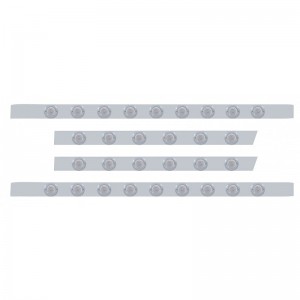S.S. Peterbilt63" Sleeper Light Panel With Thirty 9 Amber Led 2" Light With Bezel - Clear Lens