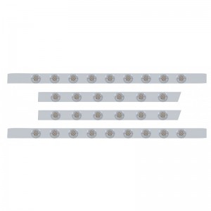 S.S. Peterbilt63" Sleeper Light Panel With Thirty 9 Amber Led 2" Reflector Light With Bezel - Clear Lens