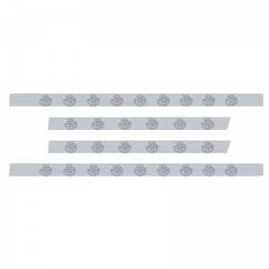 S.S. Peterbilt63" Sleeper Light Panel With Thirty 7 Amber Led 2" Reflector Light With Bezel - Clear Lens