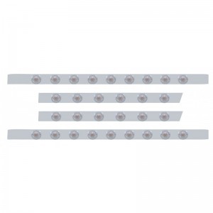 S.S. Peterbilt63" Sleeper Light Panel With Thirty 9 Amber Led 2" Beehive Light With Bezel - Clear Lens