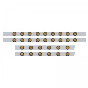 S.S. Peterbilt63" Sleeper Light Panel With Thirty 9 Amber Led 2" Reflector Lt With Grommet - Amber Lens