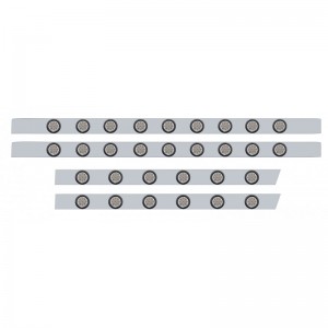 S.S. Peterbilt63" Sleeper Light Panel With Thirty 9 Amber Led 2" Reflector Lt With Grommet - Clear Lens