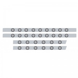 S.S. Peterbilt63" Sleeper Light Panel With Thirty 7 Amber Led 2" Reflector Lt With Grommet - Clear Lens
