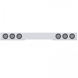 Stainless Steel 1 Piece Rear Light Bar W/ Six 12 Red Led 4" Reflector Light W/ Grommet - Clear Lens