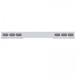 Stainless Steel 1 Piece Rear Light Bar W/ 6 Straight 60 Red Led Oval Light W/ Grommet - Clear Lens