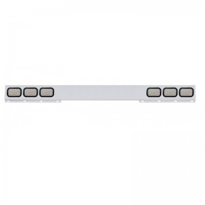 Stainless Steel 1 Piece Rear Light Bar W/ Six 15 Red Led Rectangular Light W/ Grommet - Clear Lens