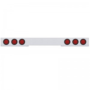 Chrome 1 Piece Rear Light Bar W/ Six 36 Red Led 4" Economy Light W/ Grommet - Red Lens