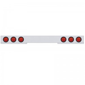 Chrome 1 Piece Rear Light Bar W/ Six 7 Red Led 4" Economy Light W/ Grommet - Red Lens