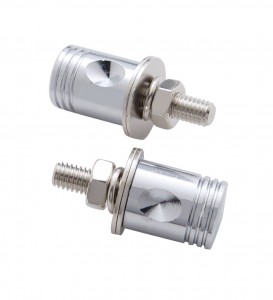 (2/Card) Chrome Piston License Plate Fastener