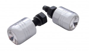 (2/Card) Chrome License Plate Fastener W/ Diamond - Clear