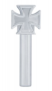 (2/Card) Chrome Iron Cross Door Lock Knobs