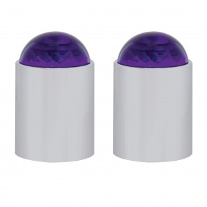(2/Card) Chrome Top Base W/ Dome Lens - Purple