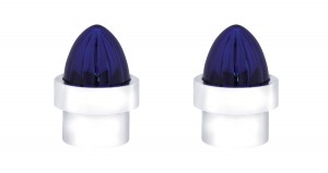 (2/Card) Chrome Top Base W/ Plastic Watermelon Lens - Blue