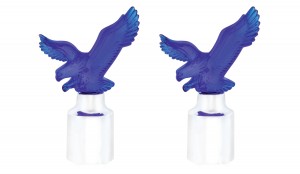 (2/Card) Chrome Top Base W/ Eagle - Blue