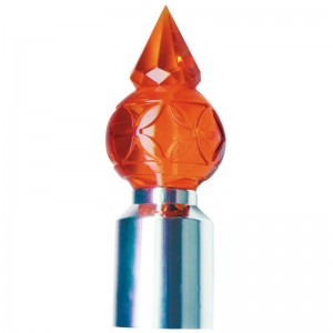 (2/Card) Crystal Pyramid Ball Guide Top - Amber