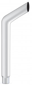 Bull Horn Exhaust, Reducing 7"-5" O.Dia., Bottom, 48" L