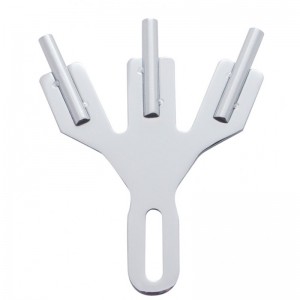 Chrome 3 Post Flag Holder