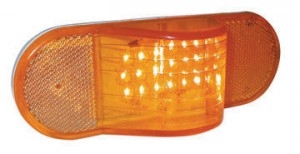 Oval Side Turn Signal & Marker LED Light with Hump, (18 Diodes)