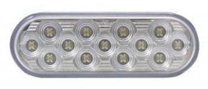 Oval Mirror Clear Amber Stop, Turn & Tail LED, (13 Diodes)