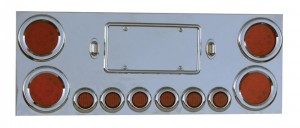 Center Panel w, 4x4inch & 6x2inch LED & 2 License LED