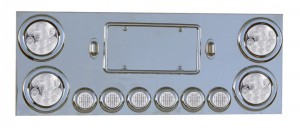 Rear Center Panel w, 4x4inch & 6x2inch Clear LED & 2 License LED