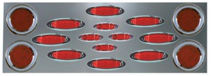 Stainless Steel Rear Center Panel with 4 x 4, 8 Infinity & 4 Small Infinity LED