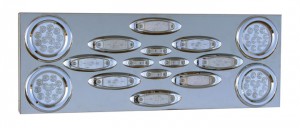 Stainless Steel Rear Center Panel with 4 x 4, 8 Infinity & 4 Small Infinity Clear LED